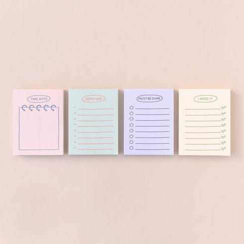 Monolike Memopad Sketch Planning Ver.2, 4 Packs, 100 Sheets Each, Total 400 Sheets, Note Pads