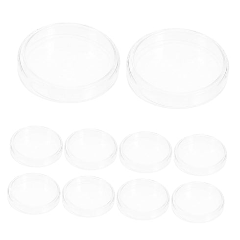 10pcs Science Experiment Kit Glass Petri Dishes Cell Culture Plates Vented Lids