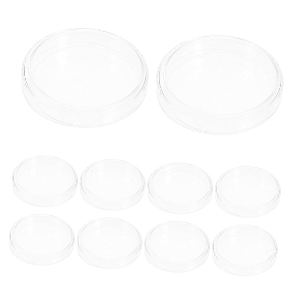 10pcs Science Experiment Kit Glass Petri Dishes Cell Culture Plates Vented Lids