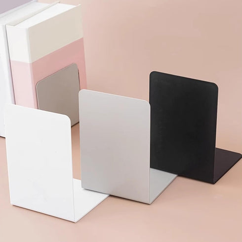 Decorative L-Shaped Bookends - Practical Book Support for Desk and Bookshelf