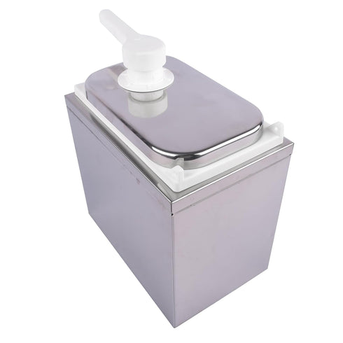 2L 2.1 Sauce Dispenser Pump, Stainless Steel Sauce Pump Dispenser, Extruded Condiment Dispensing Container with Quart