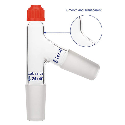 3 Way Distilling Thermometer Adapter with 24/40 Joints and Screw Cap for Distillation Apparatus