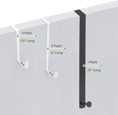 Unjumbly 4 Pack Over The Door Hooks | Fits Door Width 1 3/8" to 1 3/4", Reversible Hangers for Clothes