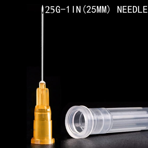 25 Pack 1ml/cc Plastic Syringe with 25Ga and Cap, Individually Sealed Wrapped for Scientific Labs