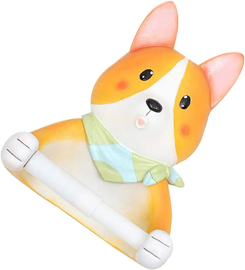 Cabilock 1pc Corgi Design Toilet Tissue Rack Hanger Cute Animal Wall Shelf