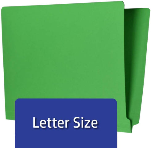 The File King Green File Folder, Full Side Tab, Letter Size, Box of 100, 11-Point Fiber Construction, USA Made