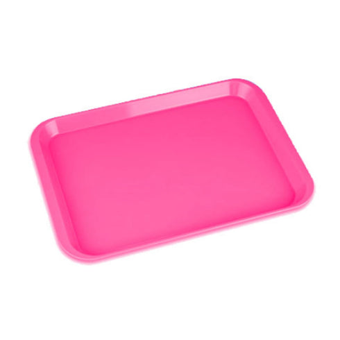 Plasdent 300FMS-6 Flat Tray Size F Mini Neon Pink 9 5/8 X 6
