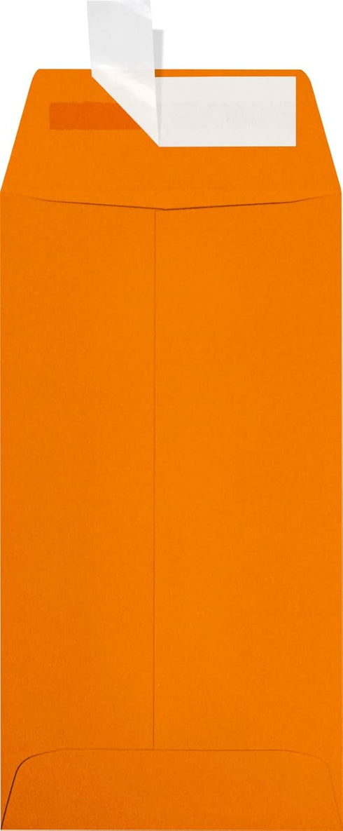 LUXPaper #7 Coin Envelopes | 50 Qty | Peel & Press | 3 1/2" x 6 1/2" | Mandarin Orange | 80lb. Text