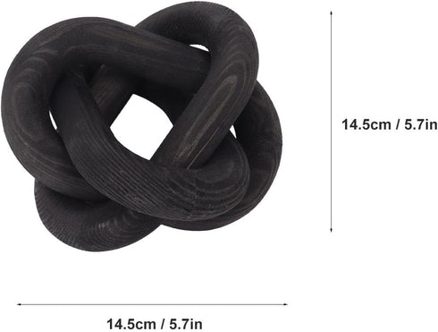 3 Link Wood Knot Decor, Maritown Wood Knot Chain Link Decor Coffee Table Decoration Modern Shelf Wooden Links Knots
