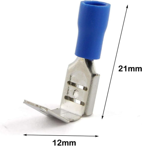 ZYAMY 50pcs Piggy Back Spade Waterproof Electrical Insulated Quick Splice Crimp Terminals Blue