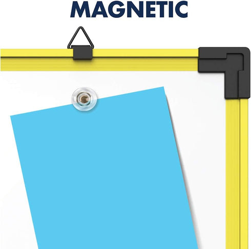 Quartet 24 x 18 Inches Industrial Magnetic Whiteboard with Yellow Frame (724120)