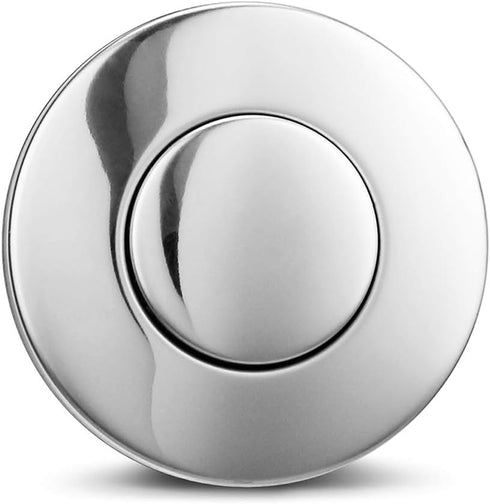 Air Activated Switch Button with Air Hose - Sink Top Stainless Steel Polished Push Button for Garbage Disposal
