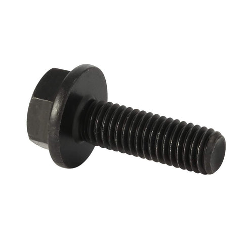 M6 x 20mm Flanged Hex Head Bolts, Full Thread Alloy Steel Screws, Black Oxide Finish, Quantity 25