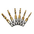 5PCS Titanium Combination Drill Tap Bit Set, Screw Tapping Hex Shank HSS Metric/Imperial Plug Drill Bits