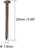 uxcell Small Tiny Hardware Nails, Carbon Steel 1.8X25mm(DxL) for DIY Decorative Wooden Boxes, Bronze Tone, 500pcs
