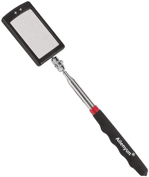 Telescoping Lighted Inspection Mirror, LED Lighted Flexible Mirror 360 Swivel for Extra Viewing