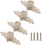 Hlsicnalm 4 Pcs Flower Drawer Pull Handles Rose Knob with Plate for Dresser