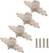 Hlsicnalm 4 Pcs Flower Drawer Pull Handles Rose Knob with Plate for Dresser