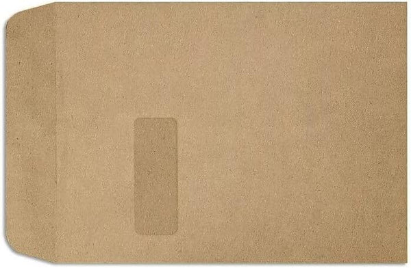 LUXPaper 9 x 12 Open End Window Envelopes, 50 Qty, Peel & Press, Grocery Bag Brown