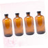 4pcs Zerodeko Mouthwash Dispenser Candy Jar Refillable Brown Glass Bottles Round Lid