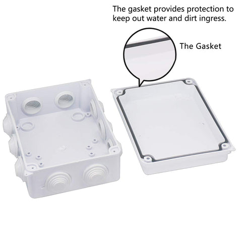 Zulkit Junction Box, ABS Plastic Dustproof Waterproof IP65 Universal Electrical Boxes, 5.9 x 4.3 x 2.8 inch