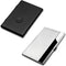 SENHAI 2 Pcs Business Card Holders, Professional Slide Out Business Card Case and Stainless Steel ID Wallet - Black