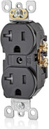 Leviton T5820-E, 20 Amp Tamper-Resistant Duplex Outlet, Black