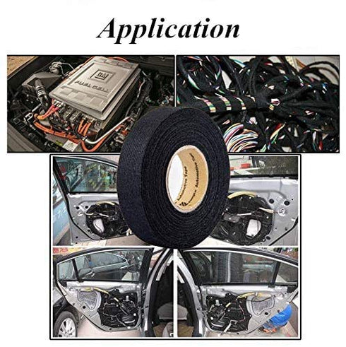 Estink Black Insulation Tape - High Temperature Automotive Wiring Harness Self Adhesive Anti Squeak Tape (19mm×15m)