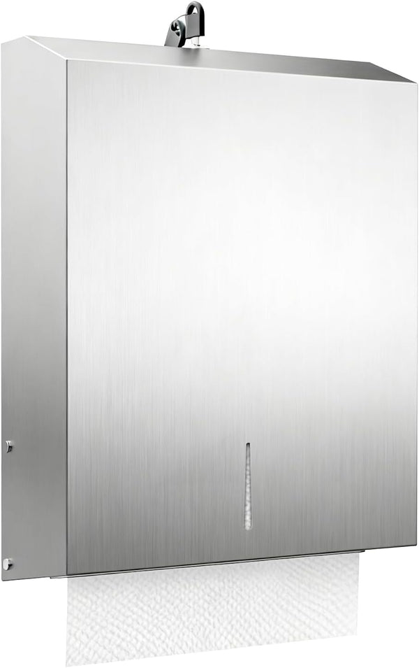 Paper Towel Dispenser Wall Mount, Brushed Stainless Steel Commercial Paper Towel Holder