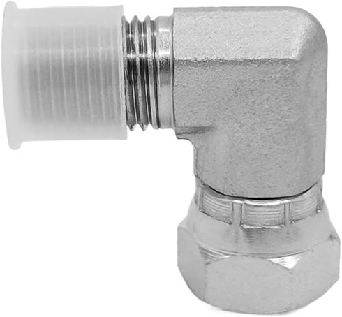 (2-PACK) 1501-04-04 Hydraulic Hose Adapter Fitting - 1/4" Male × 1/4" Female Swivel 90° Elbow
