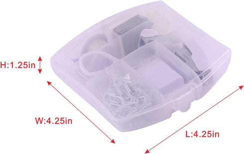 Mini Office Supply Kits, Includes Mini Stapler, Scissors, Staple Remover, Staples, Tape Dispenser - White