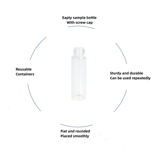 25 PCS 8ML Clear Sample Vials, Borosilicate Glass with Black Screw Caps, 17 * 60mm