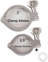 LQQIQIILII 5pcs Set 64mm 50.5mm Applications(50.5mm) Sanitary Stainless Steel Tri Clamp - Heavy Duty Clamps