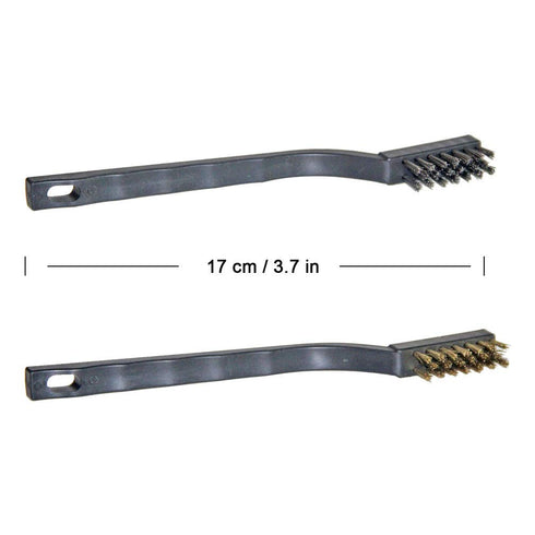 Mini Brass Brushes Set, 9PCS, Curved Handle Scratch Wire Toothbrush for Cleaning Welding Slag and Rust