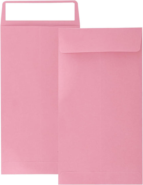 Pink 100 Pack Cash Envelopes - 3.5 x 6.5 inch Self Seal Envelopes for Savings, Money, Coin, Check, Small Items