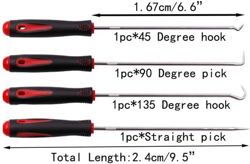 Long Hook Set, Oil Seal Hook and Screwdriver for Assembly and Removal of Small Parts, Automotive and Electronics Repair