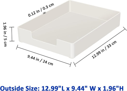 Letter Tray Letter Organizer Paper Tray, Desk Drawer Organizer for Office Supplies, Magazines, Folders, File,Notebooks, Stationery, Plastic Desk Tray for Desktop, for Home, Office, School, 1 Tier by Carperipher