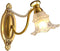 Generic European Vintage Brass Wall Sconce, Romantic Floral Glass Shade with Faux Pearl