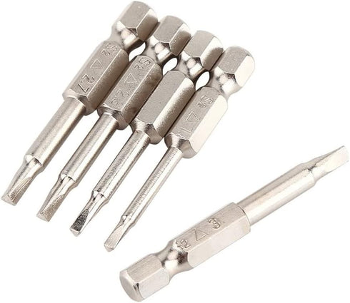 Fixinus 6 Pieces Magnetic Triangle Screwdriver Bits Set: 1/4 Inch Hexagonal, 1.8 mm to 3.0 mm, 50 mm Length