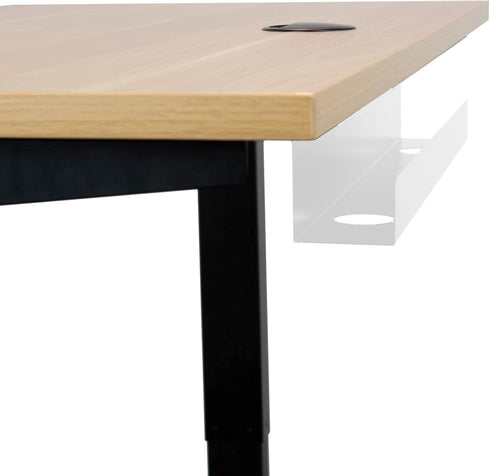 Progressive Automations Under Desk Cable Tray Organizer, Desk Mounted Accessory for Standing Desks in White