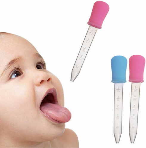5ml Liquid Droppers Clear Medicine Silicone and Plastic Pipettes, Eye Dropper with Bulb Tip for Kids (8 Pack)