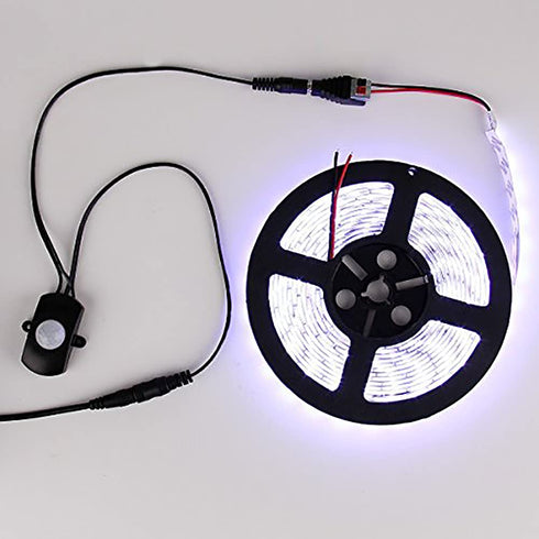 RGBZONE Mini PIR Infrared Motion Sensor Detector Switch, 5A for LED Strip Light, Female Male DC Power Connector