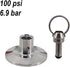 AMHUKIP 1pcs 1.5" 17-100psi Applications(100psi Adjustable Tri Clamp Pressure Relief Valve End Cap - for Home Brewing