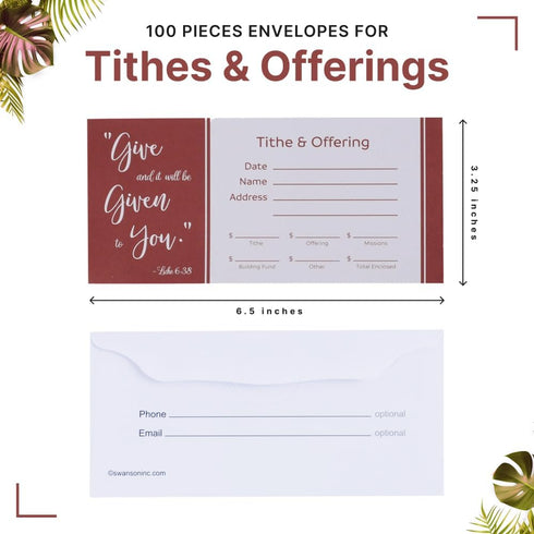 Swanson Christian Products Cash Envelopes for Tithes and Offering, Church Supplies Pack of 100 - GIVE (NIV Scripture)