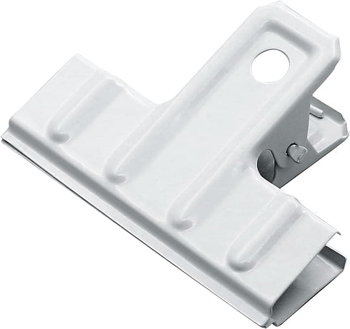 Coideal White Bull Clips Thickened - 10 Pack Large Metal Binder Paper Clips for Food Bags, Office & Home