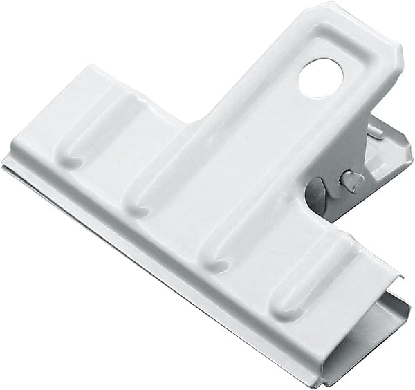 Coideal White Bull Clips Thickened - 10 Pack Large Metal Binder Paper Clips for Food Bags, Office & Home