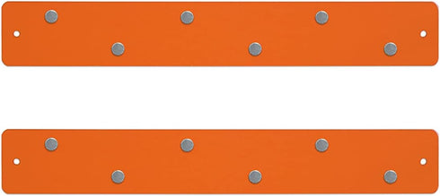 Three by Three Seattle 14 x 2.5 Inch Metal Mini Strip Frameless Magnetic Bulletin Board with 6 Magnets for Memos