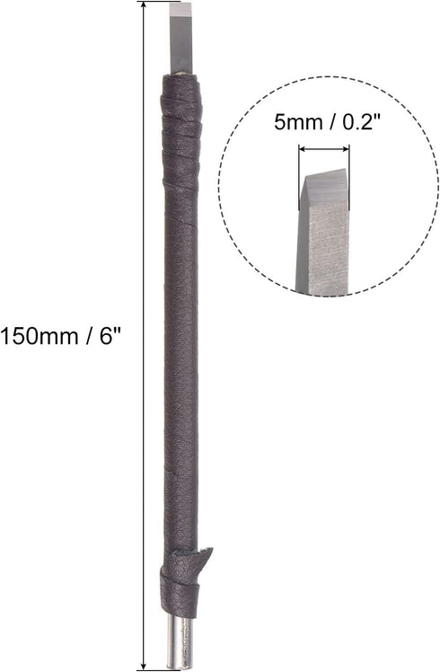 uxcell Wood Chisels Carving Knife, 5mm Tungsten Carbide Flat Tip Hand Tool Graver 150mm (6-Inch) Length