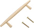 Ipetboom Brass Minimalist Cabinet Pulls Spacing Solid Drawer Handles for Wardrobes Cabinets Bedside