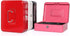 Cash Box with Money Tray, Large Money Box with Key Lock, 9.8 x 7.9 x 3.5 inches, Pink